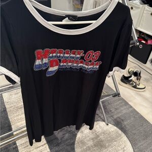Harley-Davidson Black Tee with Red and Blue Logo